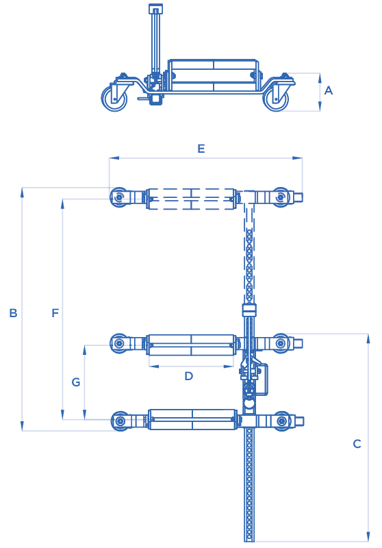 Schema tecnico sollevatore auto OMCN 388/A