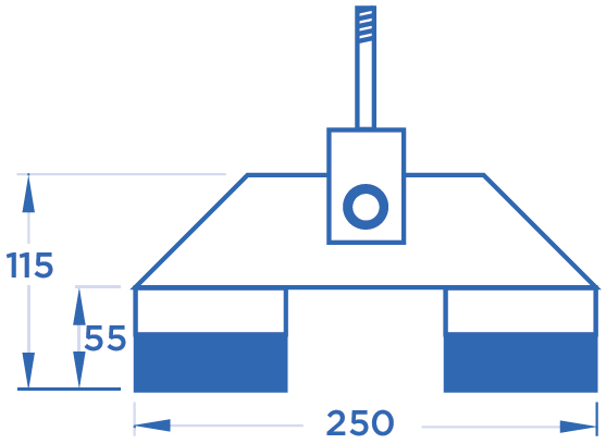 Schema tecnico traversa per sollevamento motori OMCN Super Condor 275