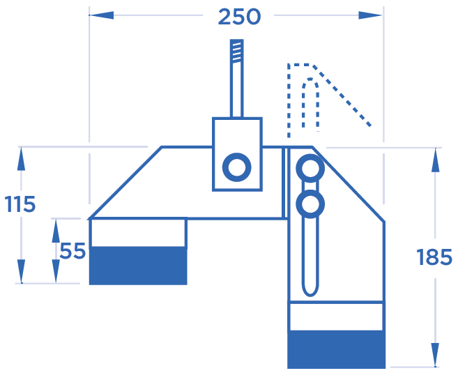 Schema tecnico traversa per sollevamento motori OMCN Super Condor 275A