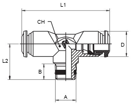 Raccordi a T maschio conico Aignep 50200 per aria compressa (10pz)  [5020000001]