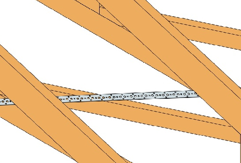 Dettaglio installazione bandella metallica BAN Simpson Strong-Tie