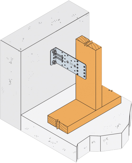 Dettaglio installazione piastra ABR170 Simpson Strong-Tie