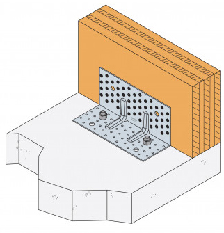 Dettaglio installazione piastra ABR255 Simpson Strong-Tie