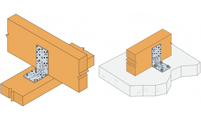 Dettaglio installazione piastra E20/3 Simpson Strong-Tie