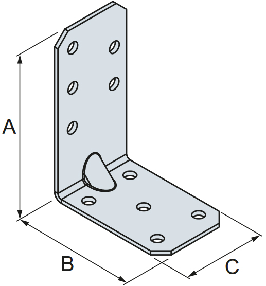 Schema tecnico piastra AA60280 Simpson Strong-Tie