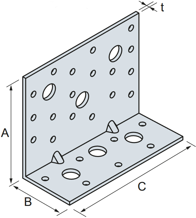 Schema tecnico piastra AE116 Simpson Strong-Tie