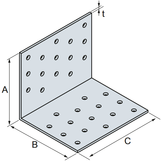 Schema tecnico piastra ANP Simpson Strong-Tie