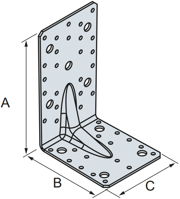 Schema tecnico piastra E20/3 Simpson Strong-Tie