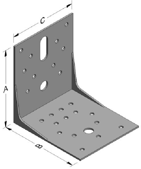 Schema tecnico piastra angolare ABR Simpson Strong-Tie