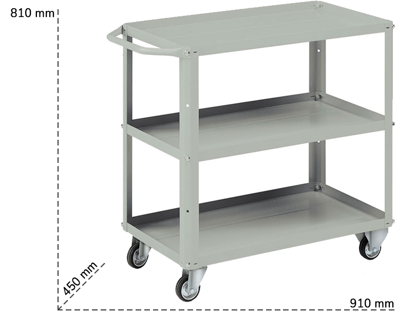 Dettaglio carrello a 3 vasche Tecnotelai C030