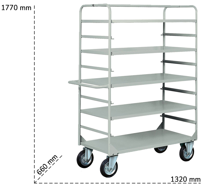 Dettaglio carrello a ripiani Tecnotelai C060G